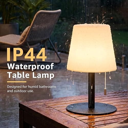 uuffoo Shower Lamp Rechargeable Cordless Light Waterproof for Bathroom Spa | Portable Battery Operated Table Lamp RGB Mood Lighting LED Night Light for Patio kitchen Camping (Black) thumbnail 4