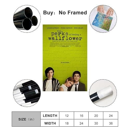 The Perks of Being A WallFlower Movie Poster Canvas Art Posters for Room Aesthetic And Wall Art Picture Living Room Decor Poster 08x12inch(20x30cm) Unframe-style thumbnail 2