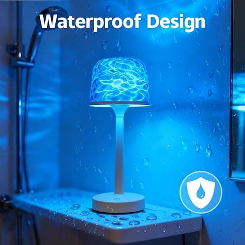 Peledic Waterproof Shower Lamp, Spa-Like Bathroom Light, Rechargeable Cordless Lamp with Touch & Remote Control, 16 Color Ocean Wave Projector, Shower Light for Inside Shower & Bathtub thumbnail 7
