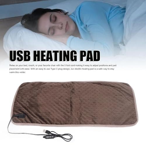11.8x23.6in Heating Pad 3 Levels USB Electric Heat Pad, Portable 5V Electric Heat Pad with Skin Friendly Fiber, Ideal Gifts for Home thumbnail 3