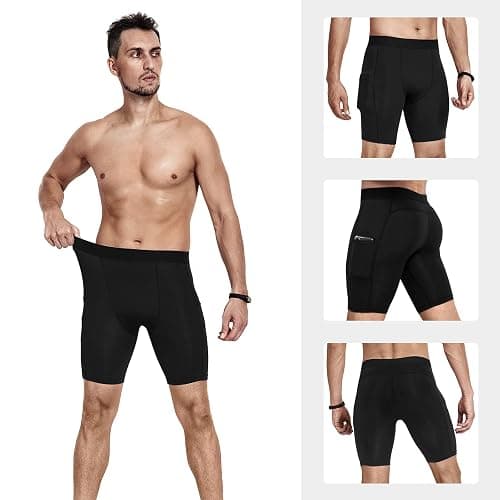 Niksa Compression Shorts Men 2/3 Pack, Compression Underwear for Men Athletic Shorts, Running Workout Fitness Shorts thumbnail 2