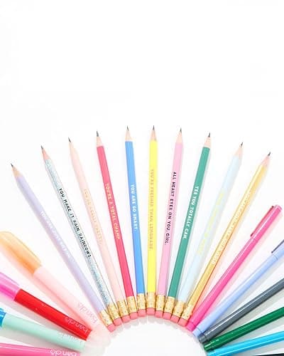 ban.do Write On Colorful Pencil Set of 10, Pre-Sharpened #2 School/Office Graphite Pencils for Adults, Compliment/Sayings Pencils for Girls, Compliments thumbnail 5