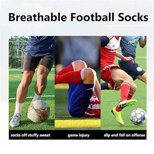 OnseToday 3 Pairs Non Slip Football Socks, Football Grip Socks for Men, Soccer Socks with Rubber Dots for Yoga Running Hiking thumbnail 3