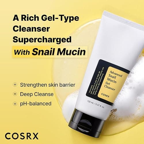 COSRX Advanced Snail Mucin Gel Cleanser, 5.07 Fl Oz / 150 mL, Rich Daily Deep Cleansing Gel for Dry & Sensitive Skin, Korean Skin Care, Not Tested on Animals, No Parabens, Stocking Stuffers thumbnail 2