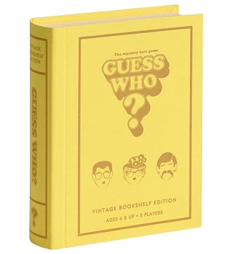 WS Game Company Guess Who? Vintage Bookshelf Edition, Linen Wrapped Book Box & Slipcase, Inspired by 1991 Version, Classic Board Games for Kids & Adults, Ages 6+ thumbnail 2