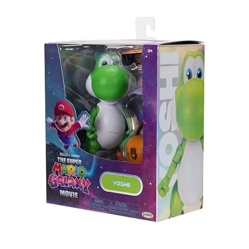 The Super Mario Galaxy Movie 5” Action Figures Series 1 – Yoshi Figure with Hat, Sunglasses, and Satchel Accessories - Premium Details 20 Points of Articulation thumbnail 4