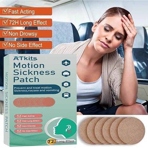 Motion Sickness Patches, 40 Count Sea Sickness Patch for Cruise,Nausea Patches, No Side Effects for Car and Boat Rides, Ships, Cruise and Airplane & Other Forms of Transport thumbnail 2