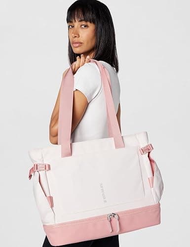 STANLEY Vitalize Tote| Gym, Work & Travel Bag with Laptop Sleeve | Expandable Bottom Compartment | Tumbler & Water Bottle Pockets | Durable Recycled Fabric | Rose Quartz thumbnail 3