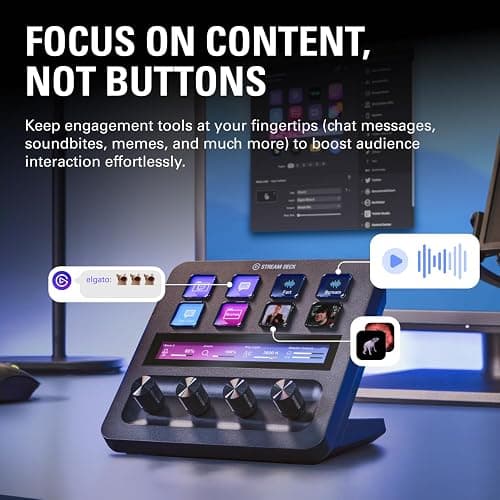 Elgato Stream Deck +, Audio Mixer, Production Console and Studio Controller for Content Creators, Streaming, Gaming, with customizable touch strip dials and LCD keys, works with Mac and PC thumbnail 6