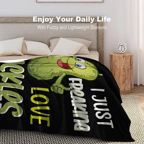 Pickle Blanket for Girls - 50x60 Inches Throw Size - Soft Fuzzy Plush Throws Gift - Colorful Funny Throw Blanket for Bed, Couch, Sofa thumbnail 6