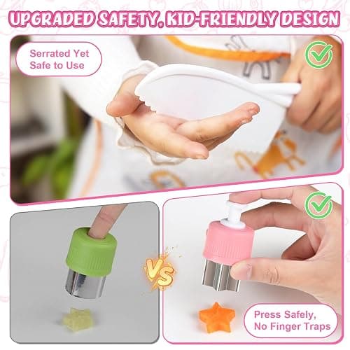 Kids Knife Set for Real Cooking: 48PCS Kids Kitchen Set, Kids Cooking Sets Real with Apron＆Basket, Kid Kitchen Accessories, Toddler Baking Kitchen Tools, Montessori Toys for 3+ Year Old Birthday Gifts thumbnail 7