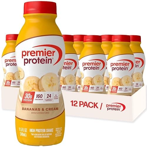 Premier Protein Shake, Bananas & Cream, 30g Protein, No Added Sugar, 24 Vitamins & Minerals to Support Immune Health, 11.5 fl oz, 12 Pack - Image 1