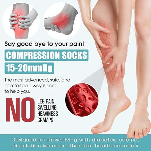Laite Hebe Compression Socks for Women & Men Circulation(6 pairs)-Graduated Supports Socks for Running, Athletic Sports - Large-X-Large - 01-assorted28 thumbnail 2