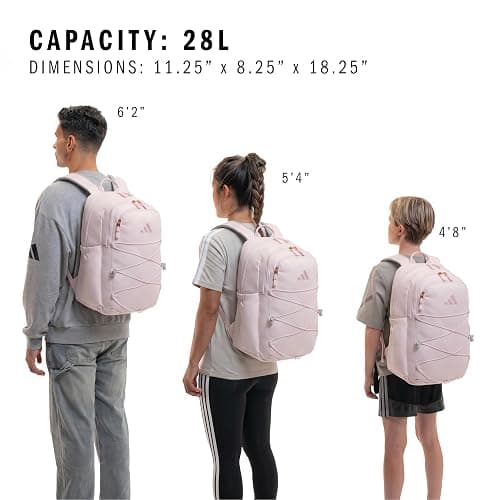 adidas Amplifier Backpack for Laptop, School and Gym, 28L, Distilled Pink/Dual Lilac Purple/Bungie, OSFA thumbnail 7