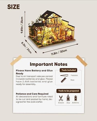 DIY Miniature House Kit, DIY Dollhouse Kit for Adults to Build, Mini House Kit with LED, Model Building Diorama Kits, Ideal Gifts for Birthday, Valentine Christmas(Janpanese House) thumbnail 3