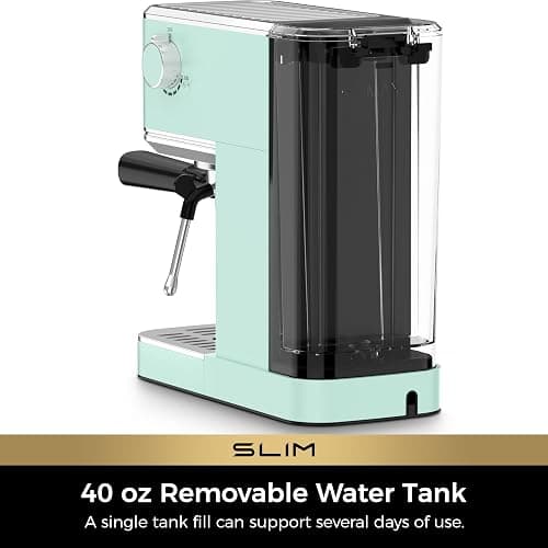 CHULUX Slim Espresso Machine with Milk Frother, 20 Bar Professional Italian Pump Espresso Coffee Machine for Home Cappuccino & Latte Maker, Stainless Steel, Pastel Green thumbnail 8