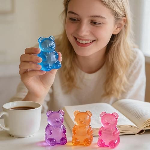 3Pcs Gummy Bear Toys,Stress Bear Squishy Balls,Sugar Filled Squishy Toys,Anxiety Relief & Focus Toy, Anxiety Relief Toys for Office & Party Favors, Christmas Halloween Easter Gifts thumbnail 2