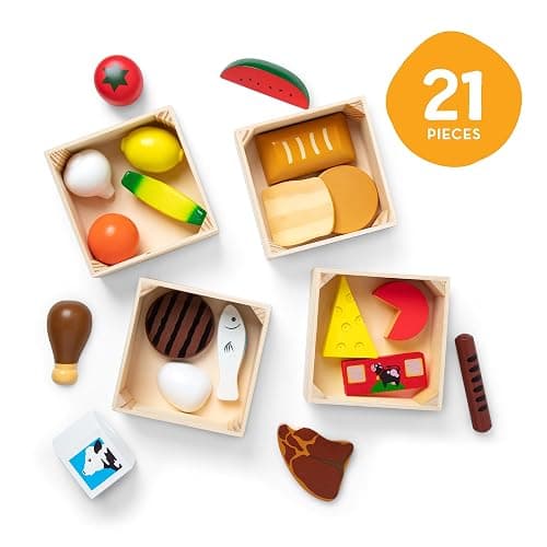 Melissa & Doug Food Groups, 21-Piece Wooden Toys Set of Pretend Play Food & Kids Play Kitchen Accessories, Preschool Toys for Girls & Boys Ages 3+ thumbnail 5