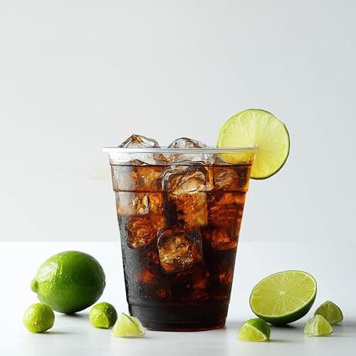 TashiBox 12 Ounce - 100 Count Plastic Cups for Cold Drink, Disposable Coffee Cups thumbnail 6