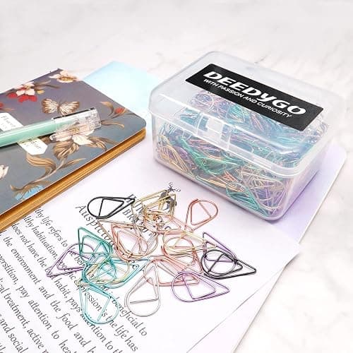 DEEDYGO 250 PCS Multicolor Drop-Shaped Paper Clips, 1 Inch | Teardrop Paperclips, Stainless Steel, For Office School Wedding Scrapbooking, Bookmarks & Planners thumbnail 6