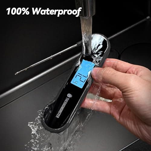 0.5 Sec Instant Read Meat Thermometer Digital with ±0.5℉ Precision, Food Thermometer for Cooking Kitchen Gadgets, Oven Grill Candy BBQ Essentials Accessories, Gifts for Him Dad Men Birthday, Black thumbnail 6