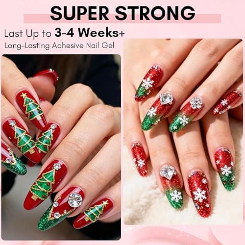 Makartt Nail Rhinestone Glue for Nails- 60ML Super Strong Gel Glue for Rhinestones, 3D Art Charm Decorations Bling Gem Bow Jewels Crystals Beads Diamonds Pearls, Beauty Gift, UV Lamp Need thumbnail 3
