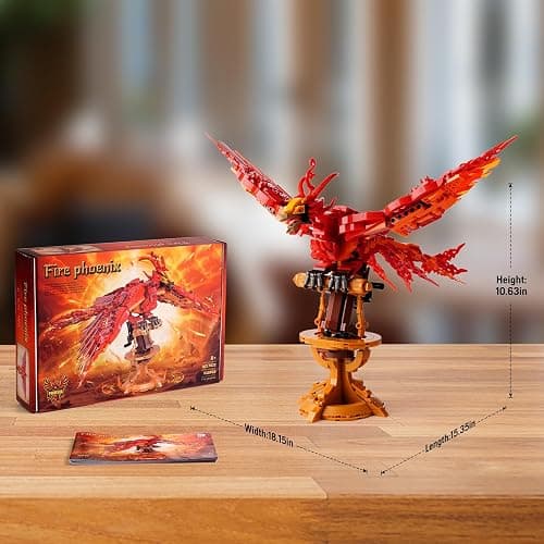 Moc Fire Phoenix Building Set，Compatible with Lego STEM Magic Phoenix Collection Model for Adults，Ideas Bird Toy Gift for Kids Boys and Girls Fans Ages 8+ 938 PCS thumbnail 3