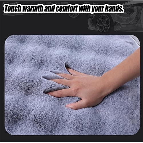 EDVKLNG Luxury Thickened Plush Car Seat Cushion Set,Soft Fluffy Protector Warm Faux Rabbit Fur Non-Slip Front and Back Seat Covers (Pink,11pcs) thumbnail 4