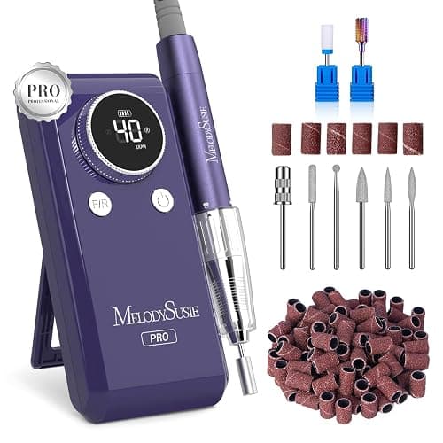 MelodySusie Professional Clip-On Rechargeable Nail Drill with Adjustable Built-in Stand and Premium Motor, MB420G 40000RPM E-File with Max Speed for All Manicure Shaping & Gel Removal for Salon Use - Image 1