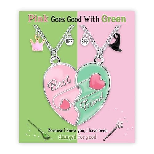 PEALICIOUS Best Friend Necklaces for Women, Bffs Necklace for 2 as Girls Wickedly Gifts Friendship Matching Necklace with Magnetic Heart, Silver Stainless Steels Necklace as Bestie Sister Witch Merch - Image 1