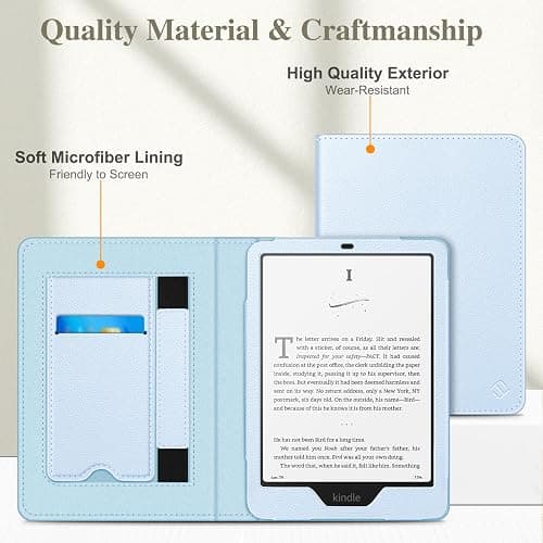 Fintie Case for 7"/6.8" Kindle Paperwhite(12th/11th Generation-2024/2021) and Kindle Colorsoft Signature Edition -Slim Foldable Stand Cover Auto Wake/Sleep for Paperwhite 2024, Sky Blue thumbnail 8
