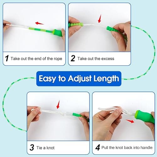 Jump Rope for Kids, 9 Ft Adjustable Jump Ropes for 4 5 6 7 8 10 12, Segmented Soft Beaded Jumping Rope Age 8-12, Tangle Free Skipping Rope for Women Man Fitness Weight Loss thumbnail 4
