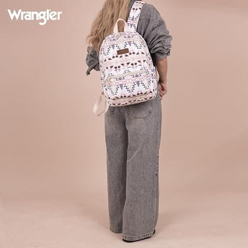 Montana West x Wrangler Aztec Backpack Mommy Daypack Western Travel Bag for Women - Tan thumbnail 2