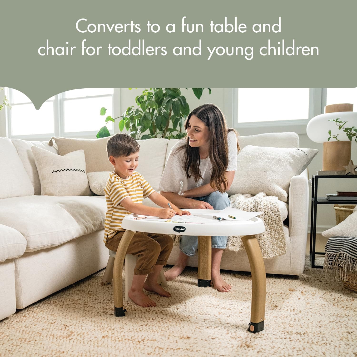 Tiny Love 5-in-1 Activity Center - Black & White Decor Collection, Includes Tummy Time, Balance Board, Toddler Table, and Chair Modes, Enhanced with 6 Detachable Toys for Developmental Play thumbnail 10