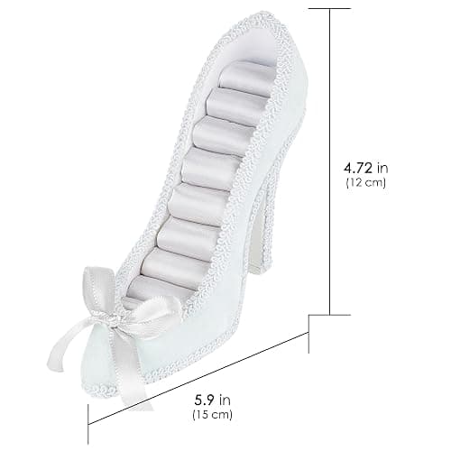 Biiange Small High Heels Jewelry Storage, Bow High Heel Jewelry Organizer for Women, Earring Ring Display Holder, Home Decor Ornaments Storage Rack, Gift for Women Girls (Blue) thumbnail 3