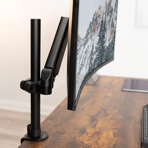 VIVO Universal Full Motion Pneumatic Pole Mount Arm for 17 to 32 inch Monitor Screen, 75mm and 100mm VESA Plate, Black, MOUNT-POLE05A thumbnail 2