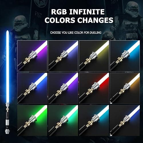 PKSTVB Upgrade App Control OBW Dueling Lightsaber, Smooth Swing 16 Sound Effects 3 Light Effects, 16 Colors and Infinite Change Metal Light Saber for Adults (RGB-OBW) thumbnail 6