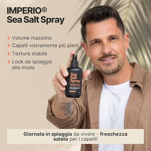 IMPERIO Sea Salt Spray - 250ml Premium Sale Marino per Capelli Più Folti e Texture Stabile - Perfette Beach Waves, Più Volume e Presa Grazie alla Potenza del Mare - Unisex Profumo thumbnail 4