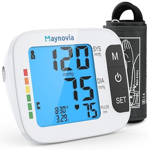 Maynovia Upper Arm Blood Pressure Monitor with Wide Cuff (8.6''–16.5''), Automatic Digital BP Machine for Home Use, Large Backlit Display, Voice Broadcast, Irregular Heartbeat Detection & 2×60 Memory - Image 1