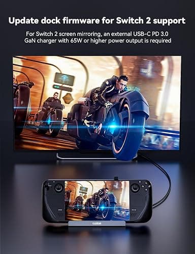 Steam Deck Dock, USB C Docking Station for Steam Deck OLED/Lenovo Legion Go/MSI Claw, 6 in 1 USB C Hub with HDMI 2.1 4K@120Hz, 2 USB A 3.0 and 1 USBC 3.0, 1000Mbps Ethernet, 100W PD 3.0 Fast Charging thumbnail 8