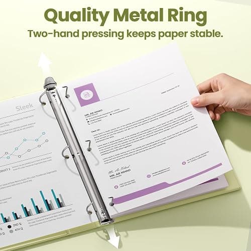 SUNEE 3 Ring Binder 1 Inch D Ring, Clear View Binder Three Ring PVC-Free (Fit 8.5x11 Inches) for School or Office Supplies, Yellow, 1 Pack thumbnail 3