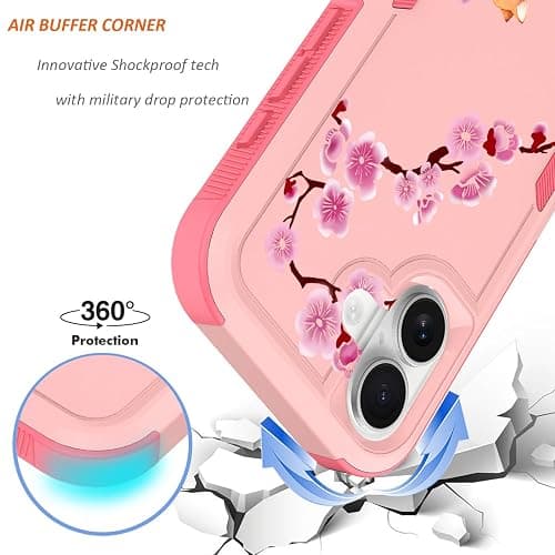 Ftonglogy for iPhone 17 Case with Screen Protector: Cute Flowers Floral Design for Girls Women Slim Soft TPU Bumper Shockproof Silicone Cherry Blossom Cell Phone Cover (Lucky Fox) thumbnail 4