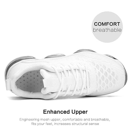 Luogoks Womens Walking Running Shoes Air Cushion Basketball Sneakers Fashion Tennis Breathable Sport Gym Fitness Cross Trainers Shoes thumbnail 5