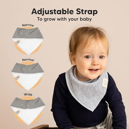 KeaBabies 8-Pack Organic Baby Bandana Bibs for Boys, Girls - Super Absorbent Triangle Baby Bibs for Drooling and Teething Infant, 100% Cotton Extra Soft for Newborn, Infant 0-36 Months (Nordic) thumbnail 4