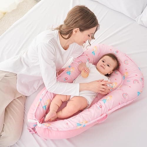 Viviland Baby Lounger Snuggle Me Lounger Fits 0-24 Months Newborn Infant Babies, Princess thumbnail 2