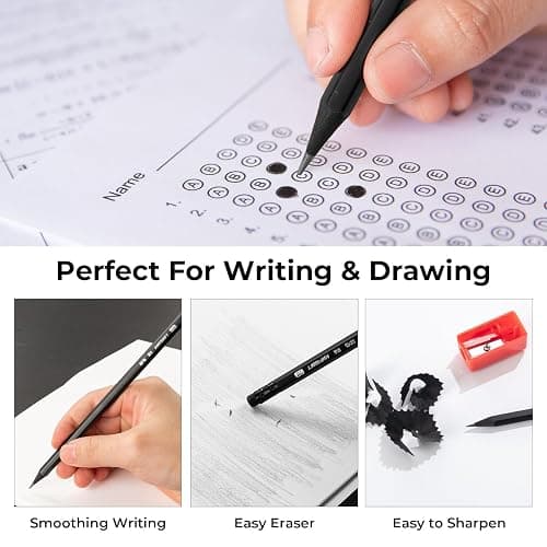 M&G Wood-Cased 2B Pencils, 24 Pack Pre-Sharpened Pencils with Top Erasers, Bulk Black Pencils for School Teacher Supplies, Writing, Drawing and Sketching thumbnail 4