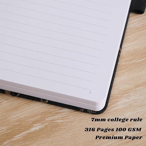 TIEFOSSI A5 Embroidered Fabric Journal for Women Men, College Ruled Journals for Writing, Butterfly Hardcover Notebooks for Work Business Home School thumbnail 5
