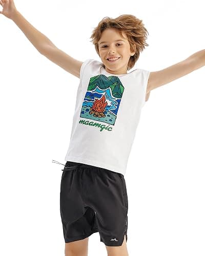 #11 maamgic Boys Athletic Shorts with Liner Teens Youth 2 in 1 Active Running Shorts thumbnail 2