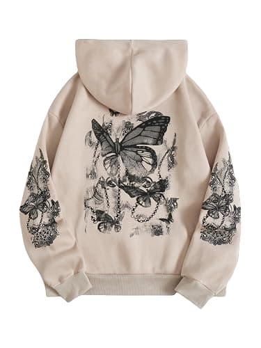 SOLY HUX Women's Graphic Hoodies Heart Print Drawstring Long Sleeve Pocket Sweatshirt Pullover Tops - Image 1