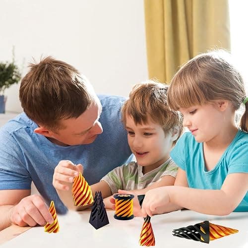 3 Packs Spiral Cone Fidget Toy,Impossible Cone Impossible Pyramid Passthrough Toy,3D Printed Spiral Cone Fidget Toy,Mini Vortex Thread Illusion Desktop Deco Souvenir Gift for Anxiety Relaxing thumbnail 5